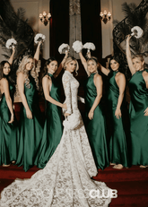 Renee | Classy Mermaid Halter Dark Green Satin Long Bridesmaid Dress - Price #price_variant_lowest# - Dark Green - PromDressClub